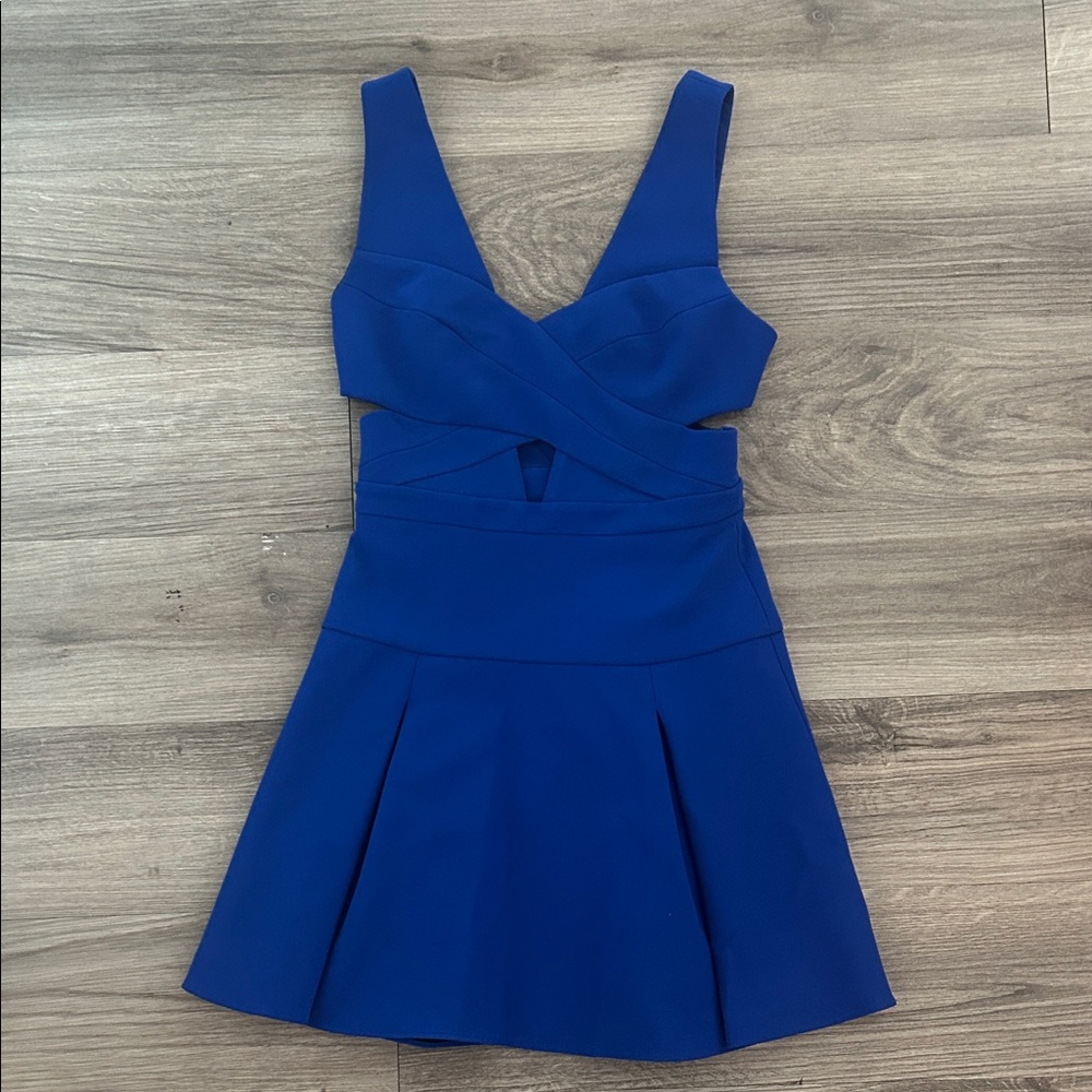 BCBGMaxAzria Royal Blue Cut Out Mini Dress